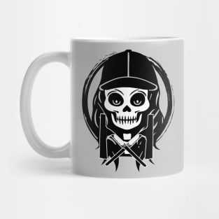 Female Window Cleaner Skull and Squeegee Black Logo Mug